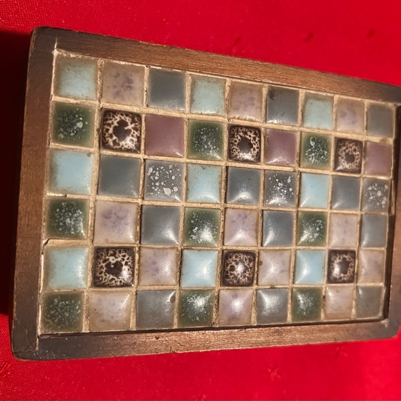 Vintage Japan Mosaic Tile Wooden Box - Picture 4 of 6